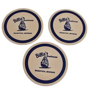 Vintage Coasters Boathouse Saugatuck MI Restaurant Ephemera Nautical Clipper